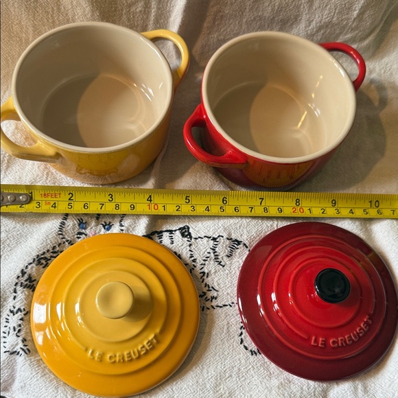Le Creuset Yellow and Red Mini Cocottes Set - Picture 5 of 6